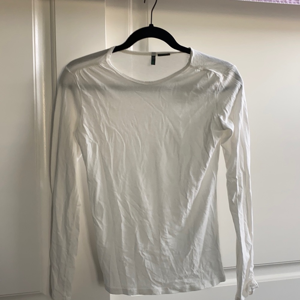 white benetton long sleeve